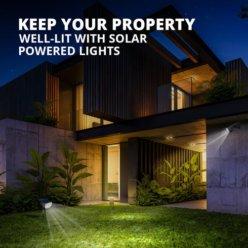 Outdoor Solar Wall Lights, 100 LED Solar Lights | 2 Pcs | WBM SMART